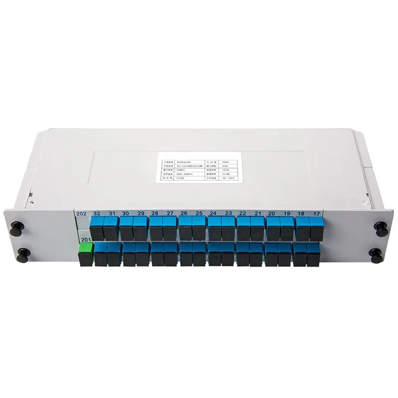 1 32 Splitter Cassette Box Inserting Type Sc APC Upc FTTH 32 Way Fiber Optic Splitter