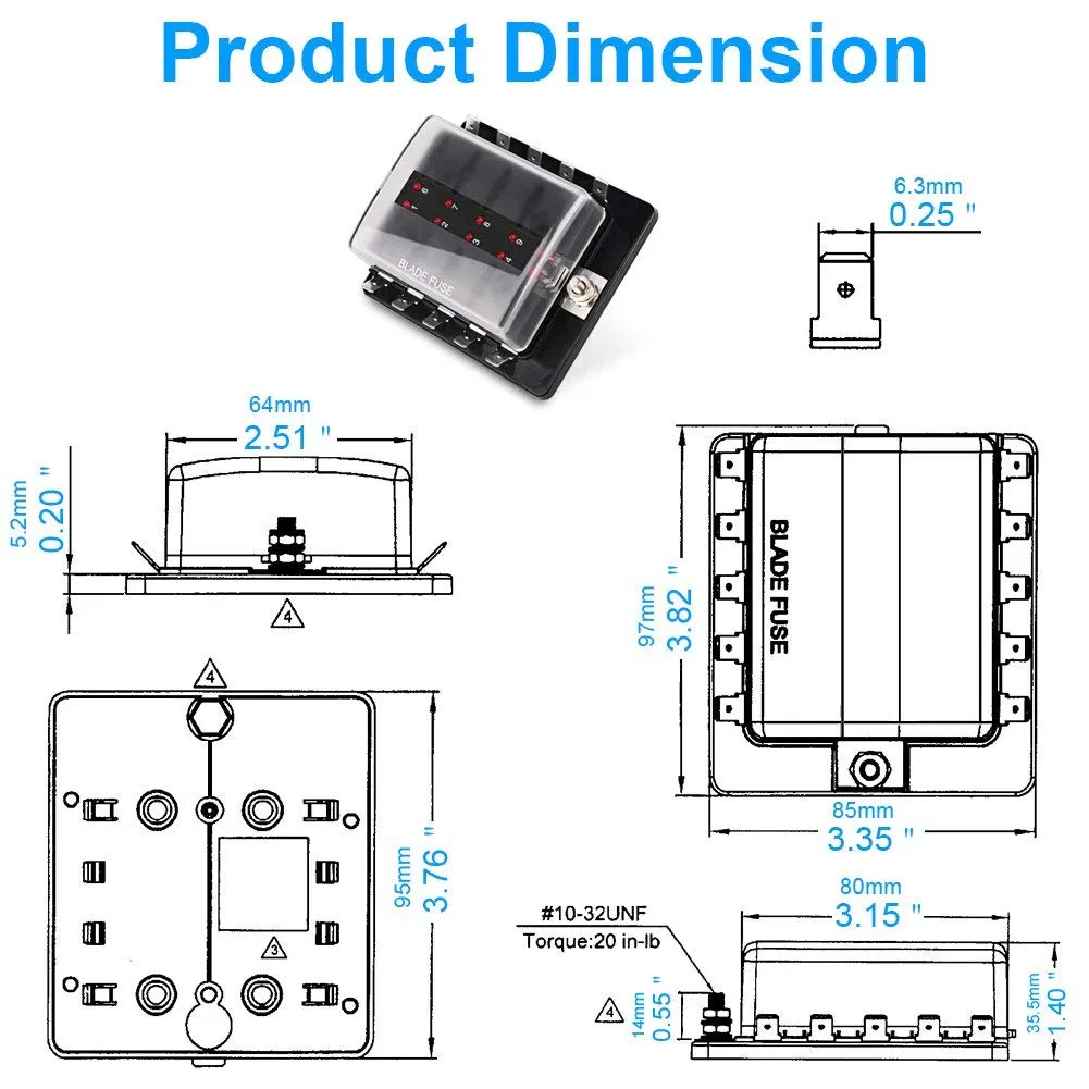 10 Way Blade Fuse Box Fuse Holder Box Block Protection