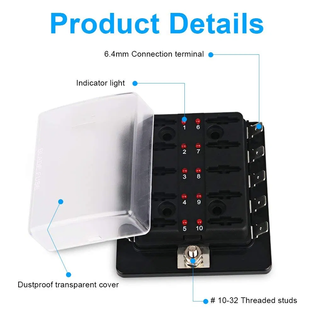 10 Way Blade Fuse Box Fuse Holder Box Block Protection