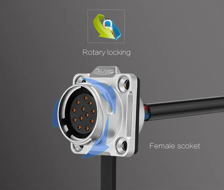 12pin Deutsch Cable Waterproof Connector Mount IP67 Stable Metal Shielded Pin Circular Plug and Sockets for Harsh Environment