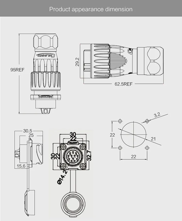 12pin Deutsch Cable Waterproof Connector Mount IP67 Stable Metal Shielded Pin Circular Plug and Sockets for Harsh Environment