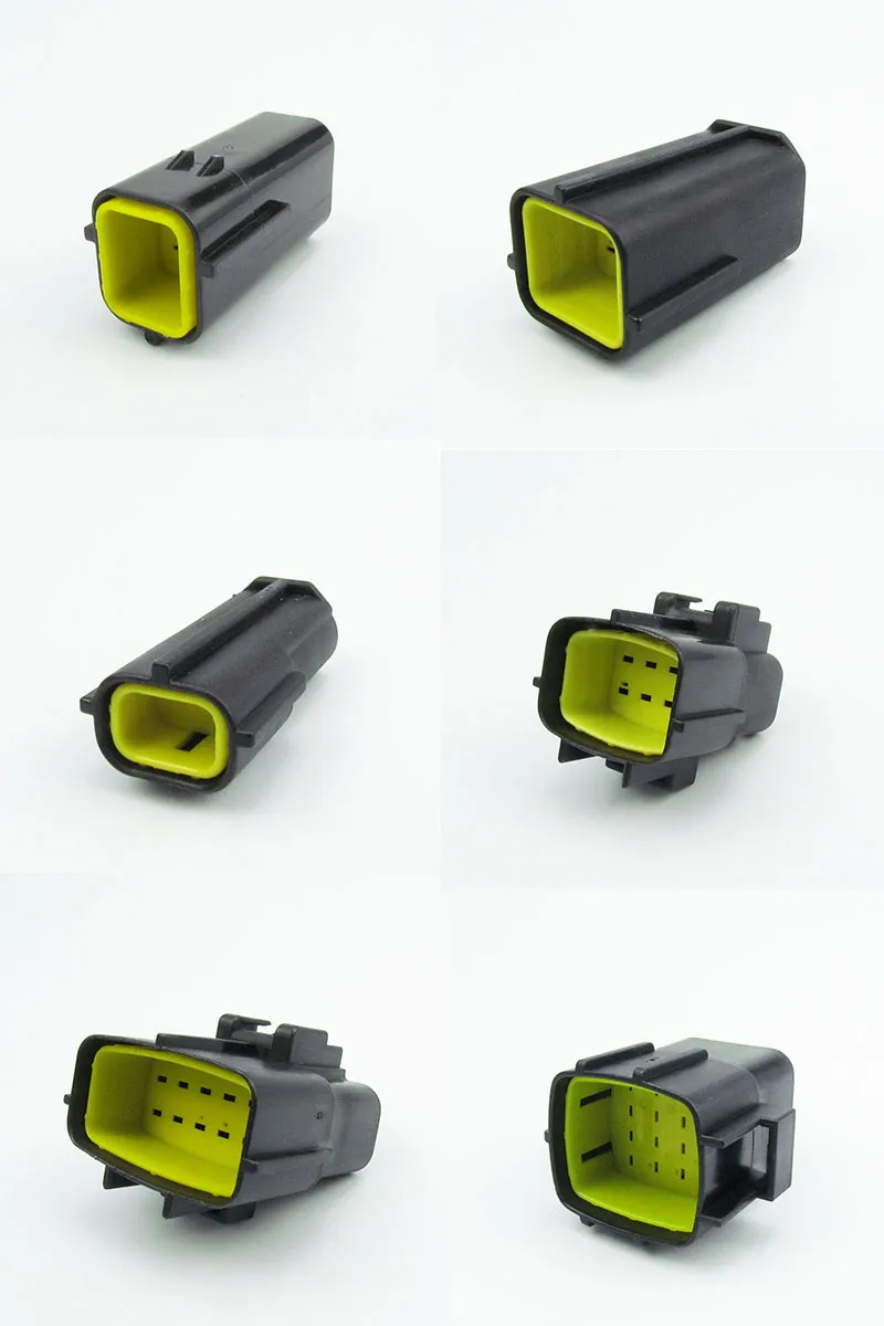 174262-2 Econoseal 6pin Waterproof Housing Plastic Black Color Auto Connector