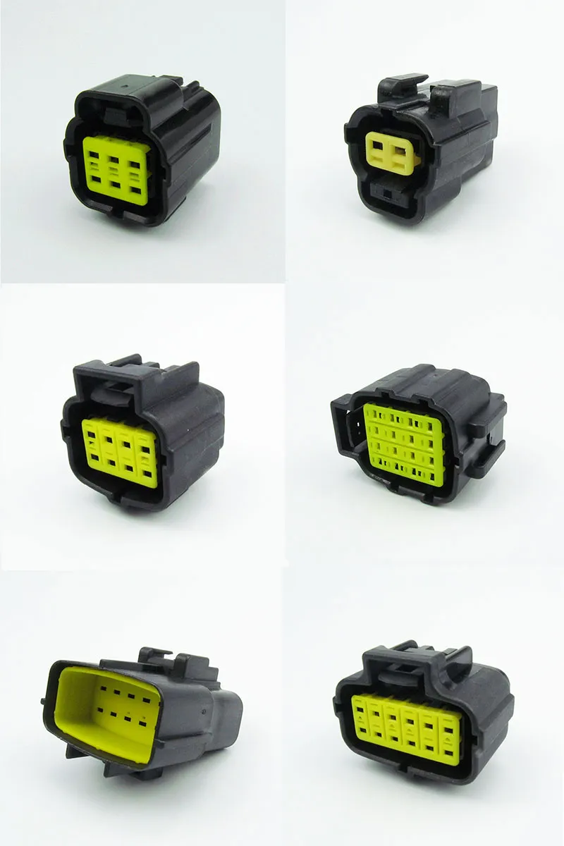 174262-2 Econoseal 6pin Waterproof Housing Plastic Black Color Auto Connector