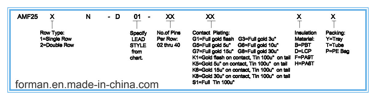 2.54mm Pitch Pin Header DIP Type N Series Double Row 16 Pins