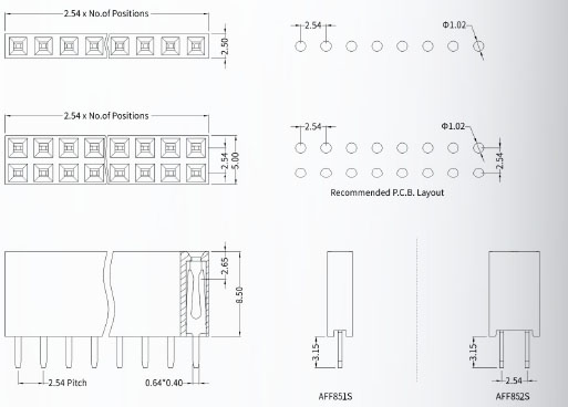 2.54mm Straight DIP Type Female Header Single Row PCB Pin Connector High Quality