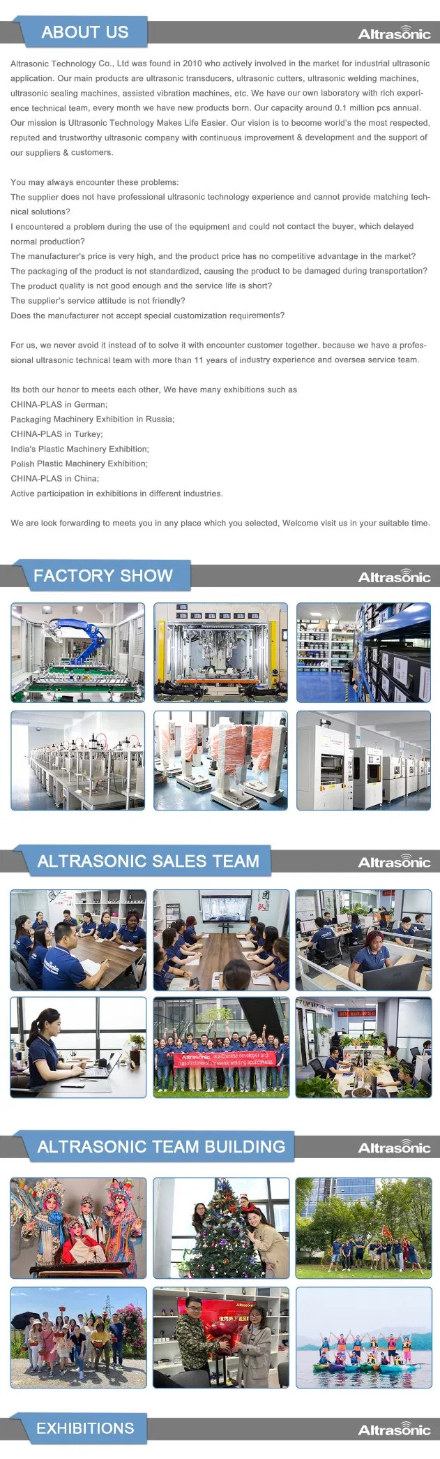 20kHz 2500 Watts Altrasonic Hot Sales Non-Standard Custom Transducer Telsonic Replacement Ultrasonic Converter
