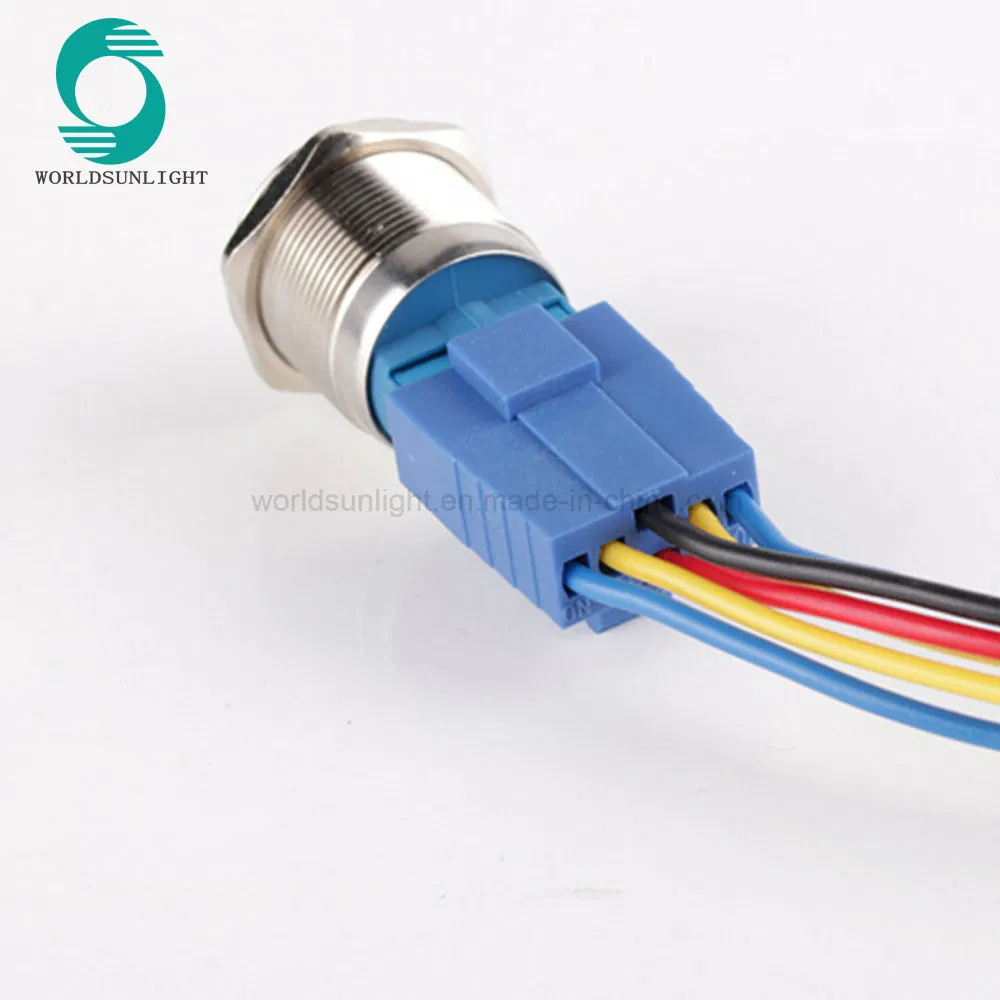 22mm Push Button Switch Blue Quick Connector Socket with Wire