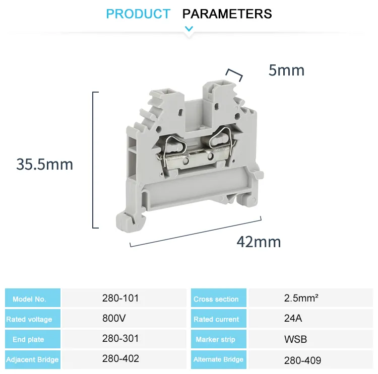 280-101 Universal 2.5mm Spring Terminal Blocks