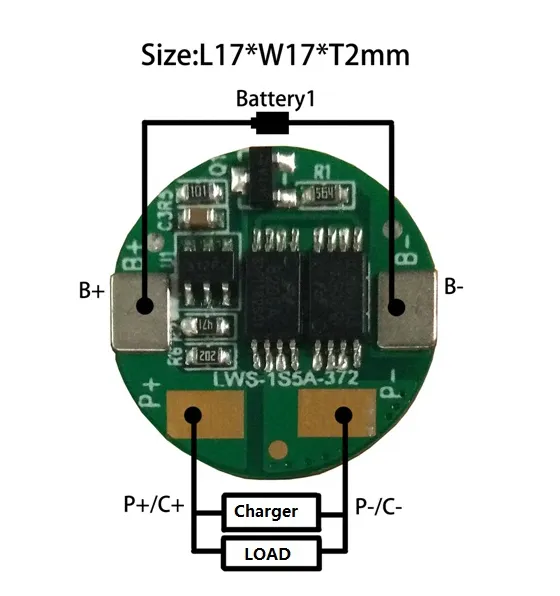 3.7V 1s Battery Management System 5A
