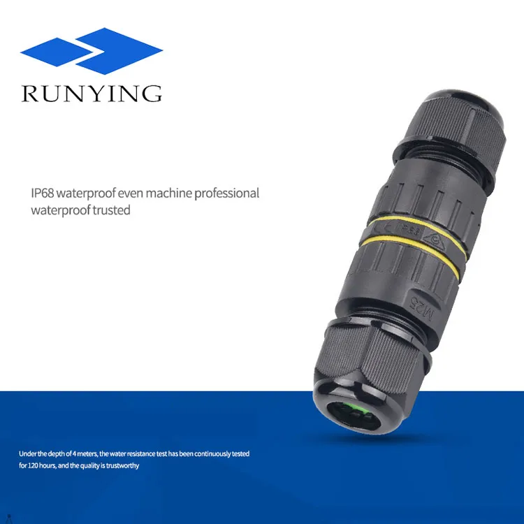 3 Pin Screwless Waterproof LED Outdoor Lighting Connector IP68 Waterproof 5-12mm/10-14mm Electrical Cable Junction Box