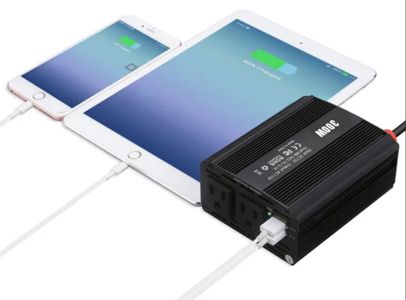 300W Car Inverter DC12V AC110V 220V Inverter Power Inverter Car Adapter with Charger
