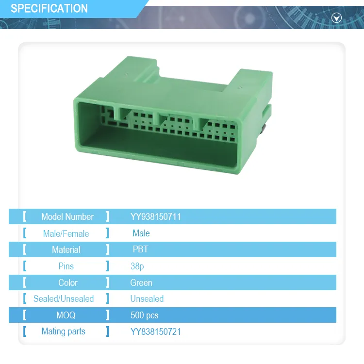 38 Way Green Male Connector for Hyundai Bcm System Harness