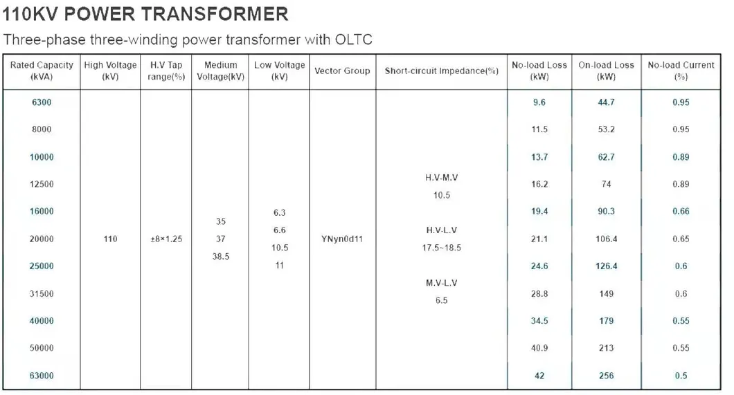 45mva 132kv Oil-Immersed Double-Winding Power Transformers with on-Load Tap-Changer