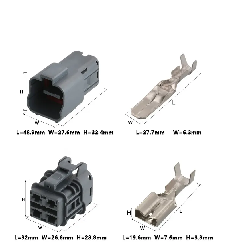 4p 7222 (7123) -6244-40 Waterproof Connector of Accelerator Motor Plug of Automobile Accelerator Motor Can Be Equipped with Cable Wiring Harness