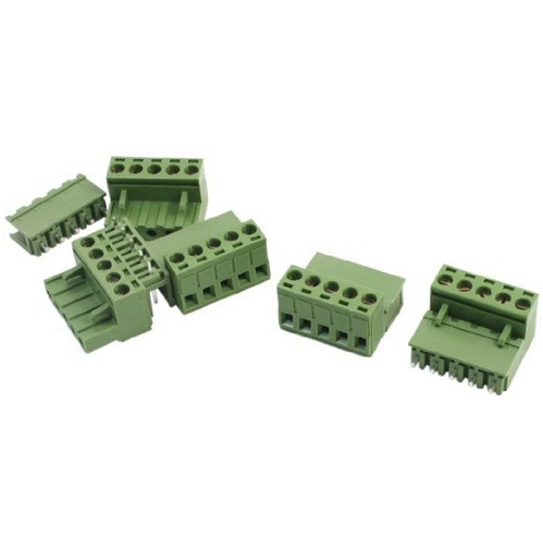 5.08mm Spacing 5 Pin PCB Mount Screw Terminal Barrier Block Green