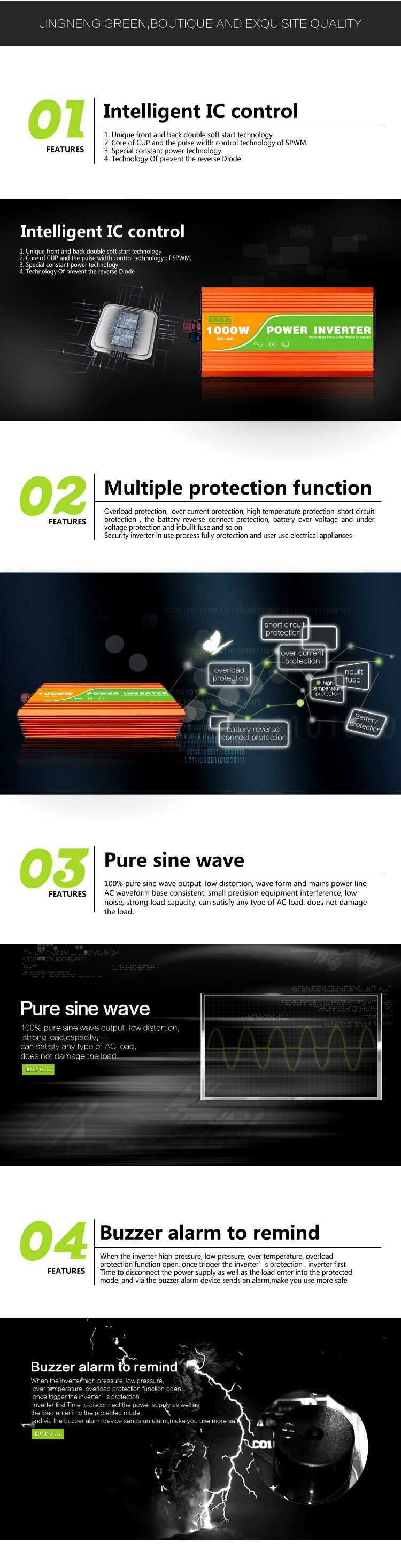 5000 Watt  12V/24V/48V DC to AC 110V/220V/230V Pure Sine Wave Solar Power Inverter