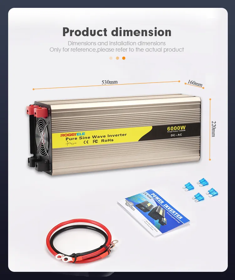 6000va 12V/24V/48V DC to AC 110V/230V High Frequency Inverter