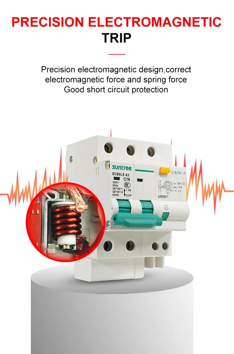 AC Earth Leakage Circuit Breaker Device Single Phase C Curve 20AMP ELCB/RCCB/RCD/MCB Price