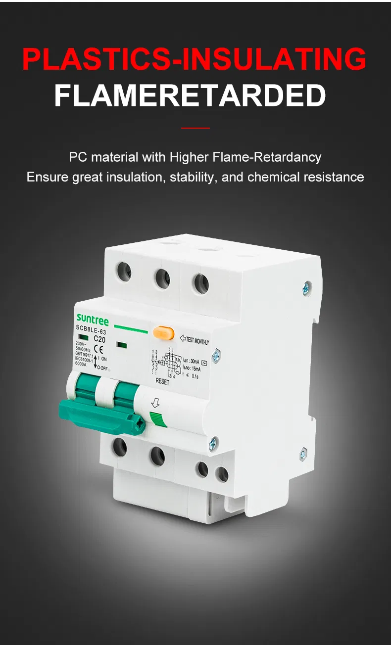 AC Earth Leakage Circuit Breaker Device Single Phase C Curve 20AMP ELCB/RCCB/RCD/MCB Price
