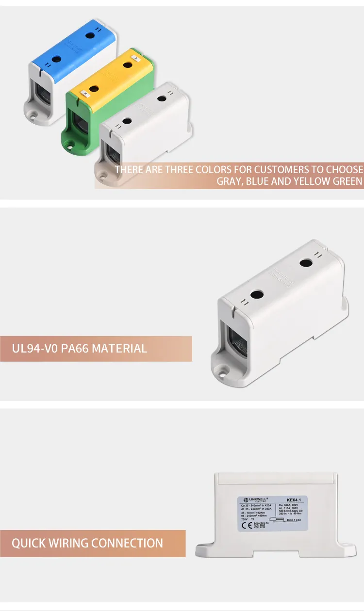Al Cu Universal Panel Busbar Screw Terminal 240mm2 (KE64)