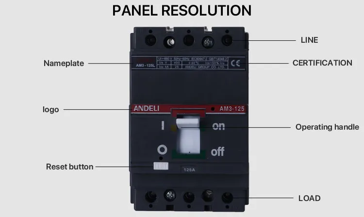 Am3-125L-3300 1 Pole Circuit Breaker 175ah