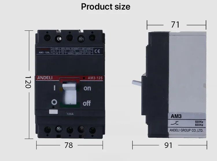 Am3-125L-3300 1 Pole Circuit Breaker 175ah