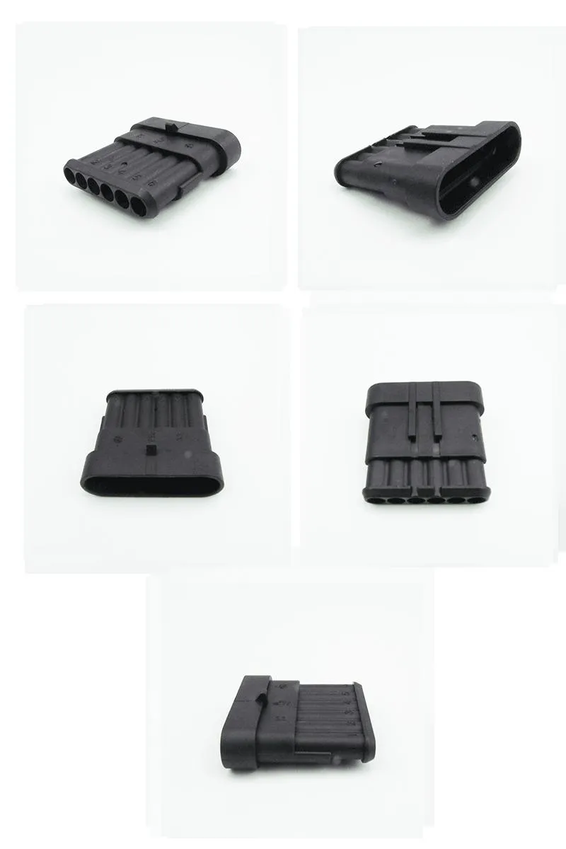 AMP Superseal Waterproof 6pin 282108-1 Black Color Male Auto Connector