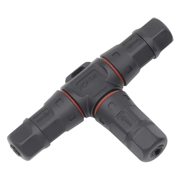 Aohua T Type 2 Pin IP67 Electrical Connector for Outdoor LED Light