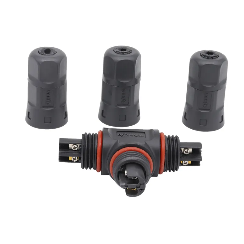 Aohua T Type 2 Pin IP67 Electrical Connector for Outdoor LED Light