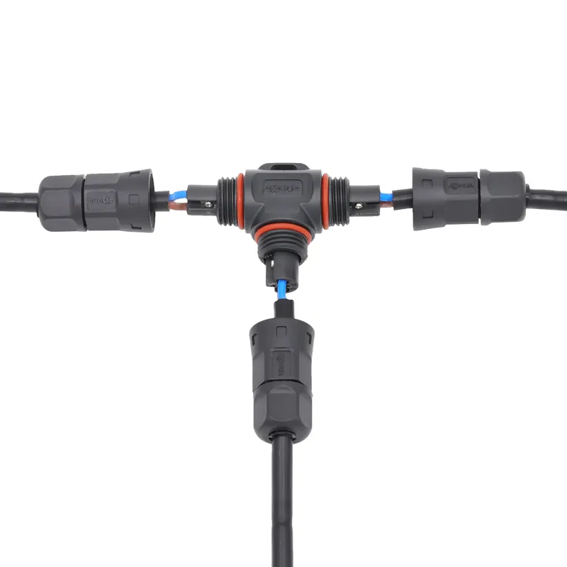 Aohua T Type 2 Pin IP67 Electrical Connector for Outdoor LED Light