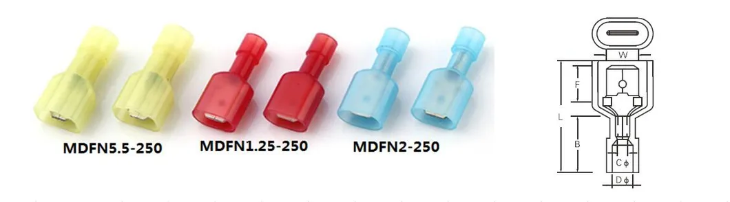 AWG22-16 Red Nylon Insulation Male Female Terminal