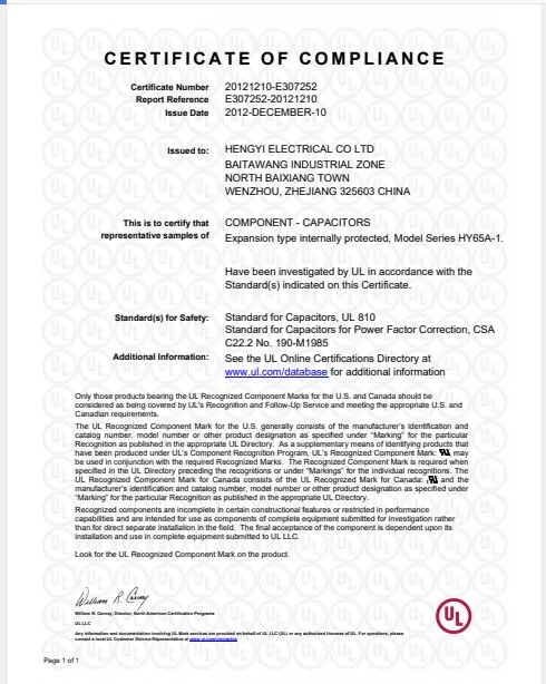 Cbb65 450V Air Conditioner Capacitor Metal Case Terminal Type with Bolt