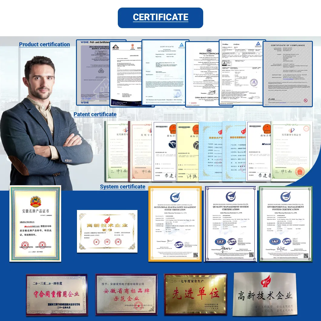 Cbb65 Anhui Mascotop UL Air Contioner Start Capacitor in Stock