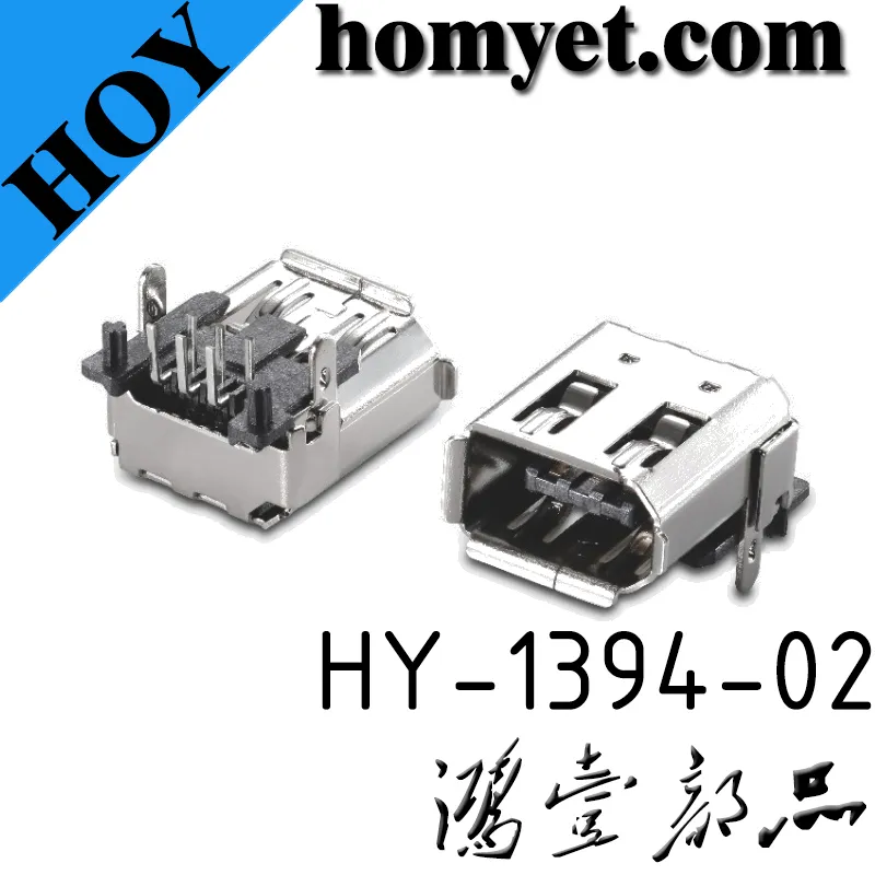 China DIN Socket to USB Adapter Manufacturers Supply Through Hole Right Angle USB 1394 Connectors