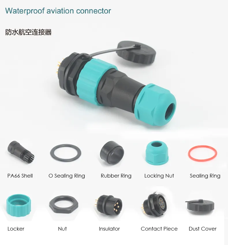Circular IP68 Connector Waterproof Aviation Plug Socket Terminal Block