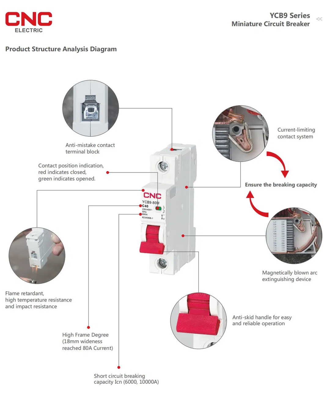 CNC Professional Factory AC MCB Circuit Breaker Circuit Breaker MCB 4p 220V Circuit Breaker AC MCB 100A