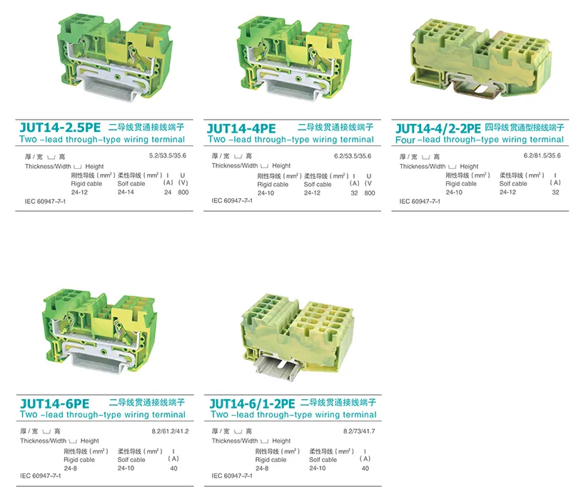 Direct Plug-in Plastic Terminal Blocks Jut14-4/2-2PE