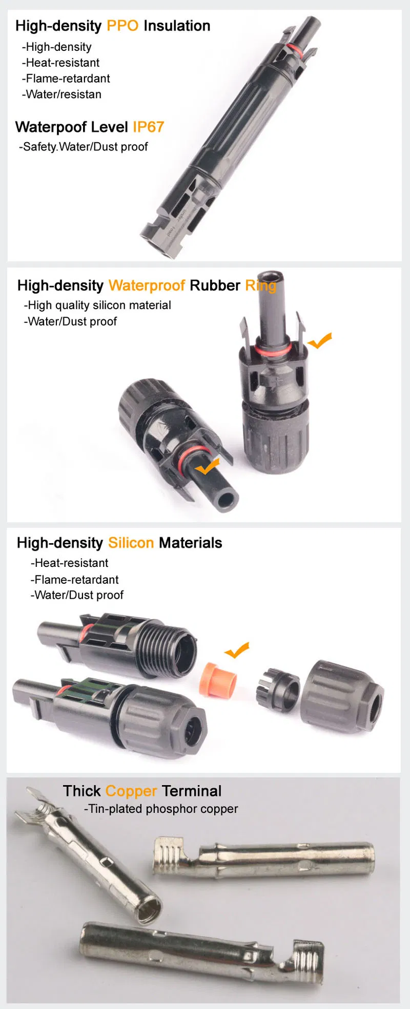 Dsola ODM/OEM Design Multipurpose 8mm Solar Connector