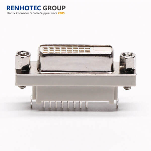 DVI 24pins Female Electrical Straight Unc Nut Connector