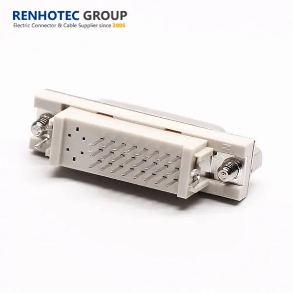 DVI 24pins Female Electrical Straight Unc Nut Connector