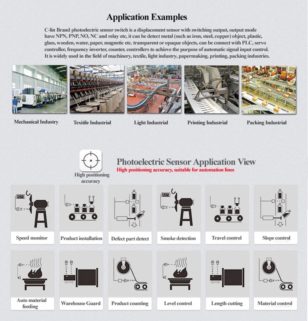 E3f-5b1 PNP Output Through Beam Type 5m Distance Plastic Photoelectric Sensor