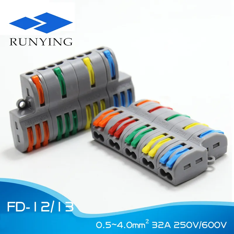 Electric Universal Compact Terminal Block Wire Quick Cable Electric Block Terminal 213 1 in 3 out Wire Connector
