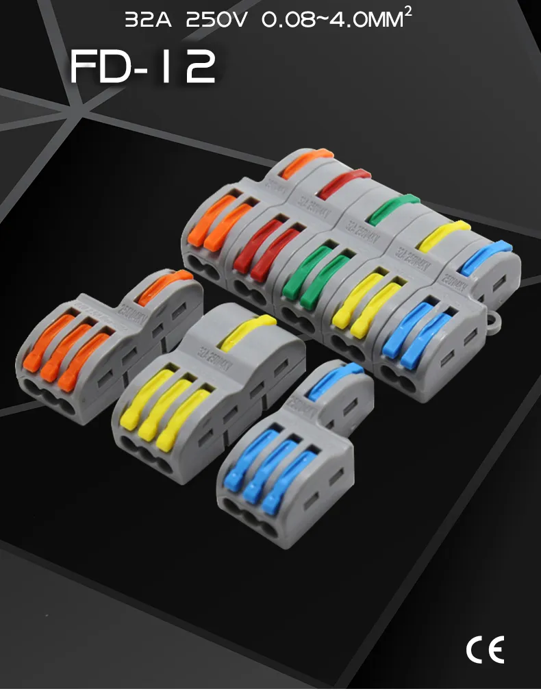Electric Universal Compact Terminal Block Wire Quick Cable Electric Block Terminal 213 1 in 3 out Wire Connector