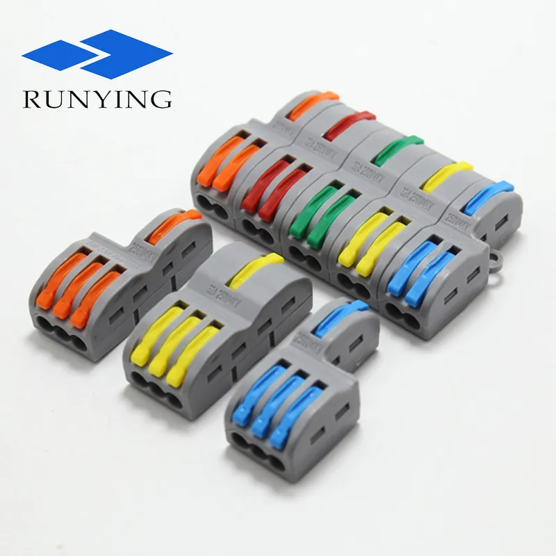 Electric Universal Compact Terminal Block Wire Quick Cable Electric Block Terminal 213 1 in 3 out Wire Connector