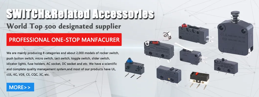 ENEC Approval 25t85 Push Button Electric Parts Micro Switch with Straight Lever Omron D2FC 3 Pin Micro Switch