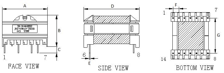 Etd Type High Current Electrical Transformer Toroidal Transformer