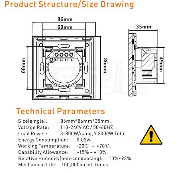 EU/UK Roller Shutter Switch, Window Curtain Touch Switch