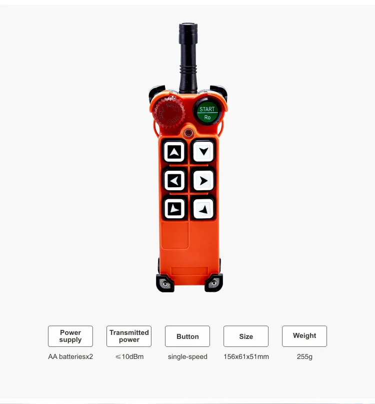 F21-E1 12V 36V 220V 380V 440V Telecrane 6 Push Buttons Industrial Multiple Eot Crane Hoist Remote Remote Controller