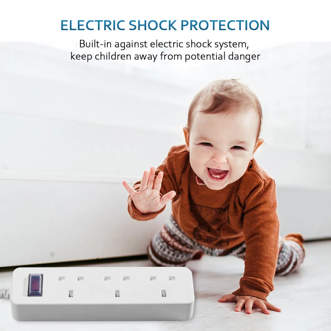 Factory Supply Extension Lead Anti Shock UK Overload Protection Extension Socket