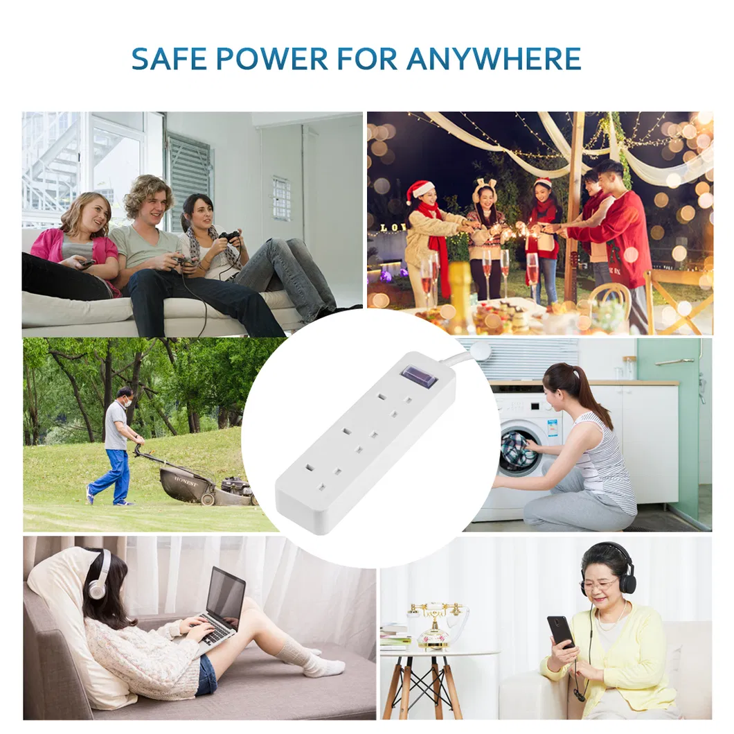 Factory Supply Extension Lead Anti Shock UK Overload Protection Extension Socket